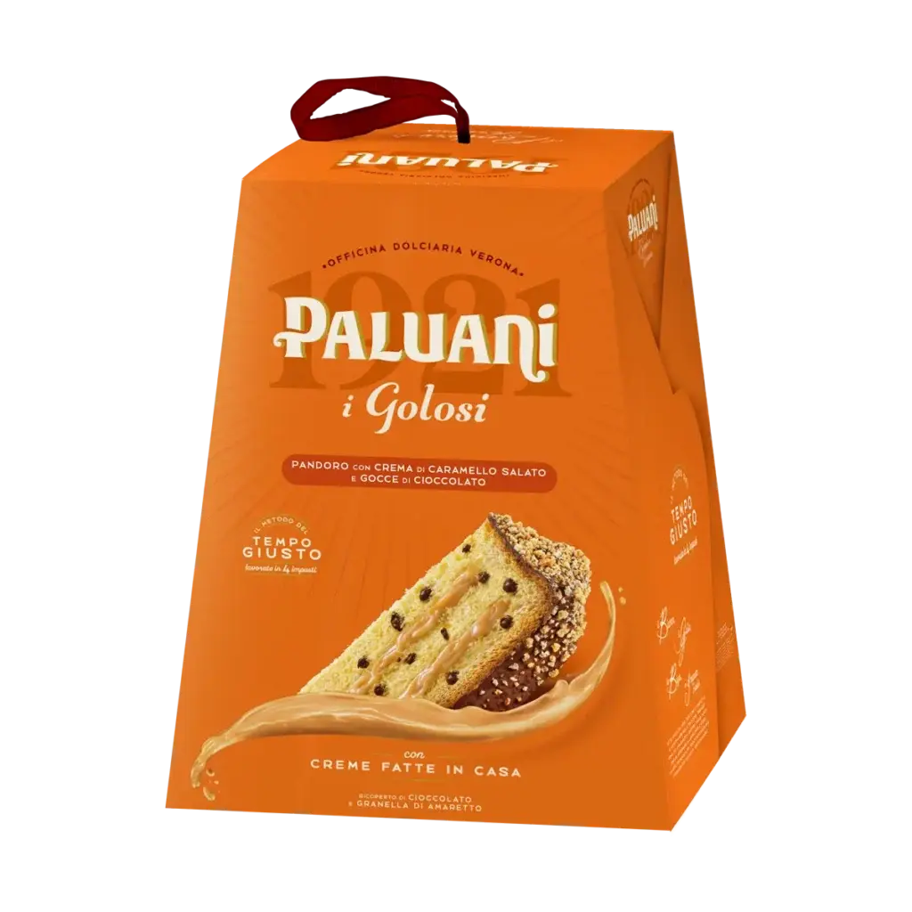 Paluani Pandoro Crema Caramello Salato e Gocce Cioccolato 750g xxx  GEEN VOORRAAD BIJHOUDEN AANGEKLIKT