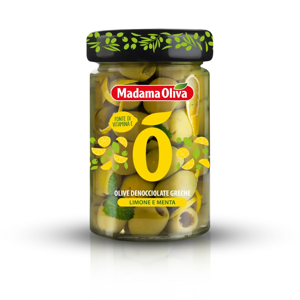 Madama Oliva Denocciolate Greche Limone e Menta 327ml