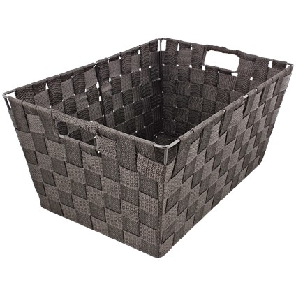 [act2535238b] Mand silk ribbon extra groot zwart 45x30x20 cm