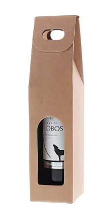 [ava00201400] Wijn draagdoos 1-fles 90x90x385mm Kraft