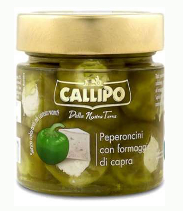 [calconrpv0225pefp06] Callipo Peperoncino Ripieni Caprino 225g