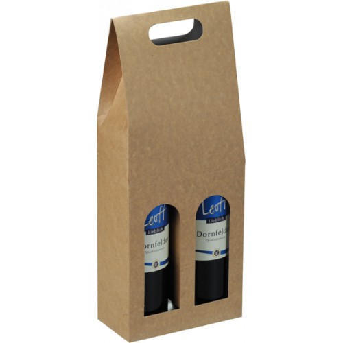 [moo472082] Wijn draagdoos 2-fles 183x90x445mm Natura