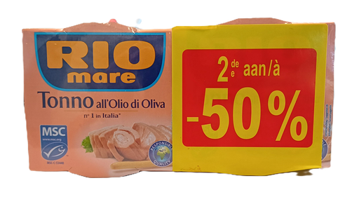 [riotonno50%] Rio Mare Tonno in Olio di Oliva 2x160g PROMO 2de aan -50%