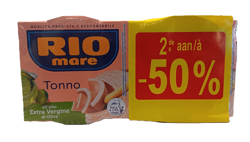 [riotonnoev50%] Rio Mare Tonno in Olio di Oliva Extra Vierge 2x160g PROMO 2de aan -50%
