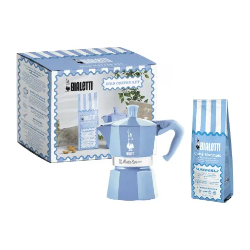 [bia0005409] Bialetti Moka Light Blue + Caffe Almond 250g